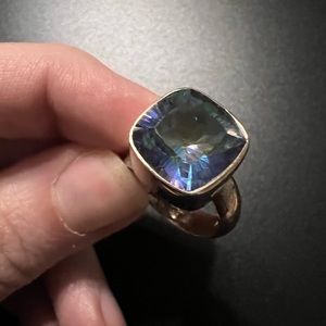CHARLES ALBERT Sterling silver mystic quartz ring